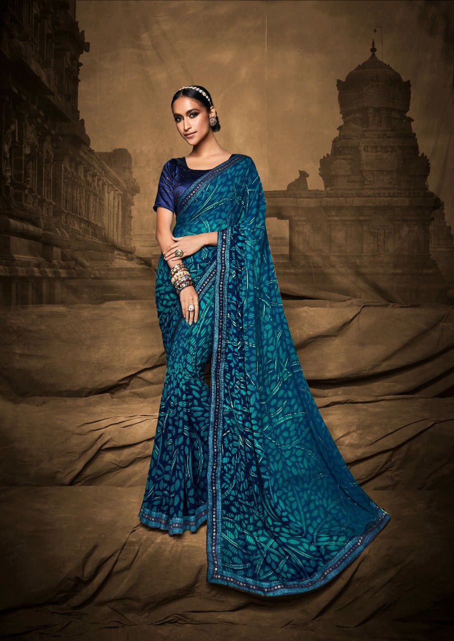 Stavav Eliza Fancy Festive Wear Wholesale Georgette Sarees 
